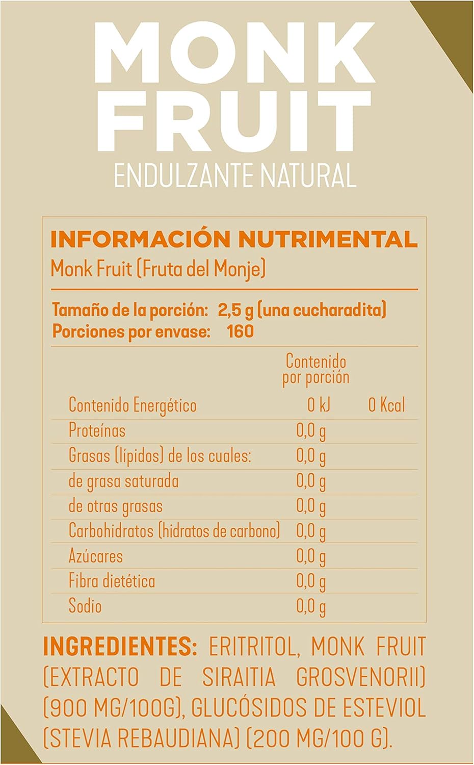 Endulzante Natural Monk Fruit – Las Balsas (400 g)