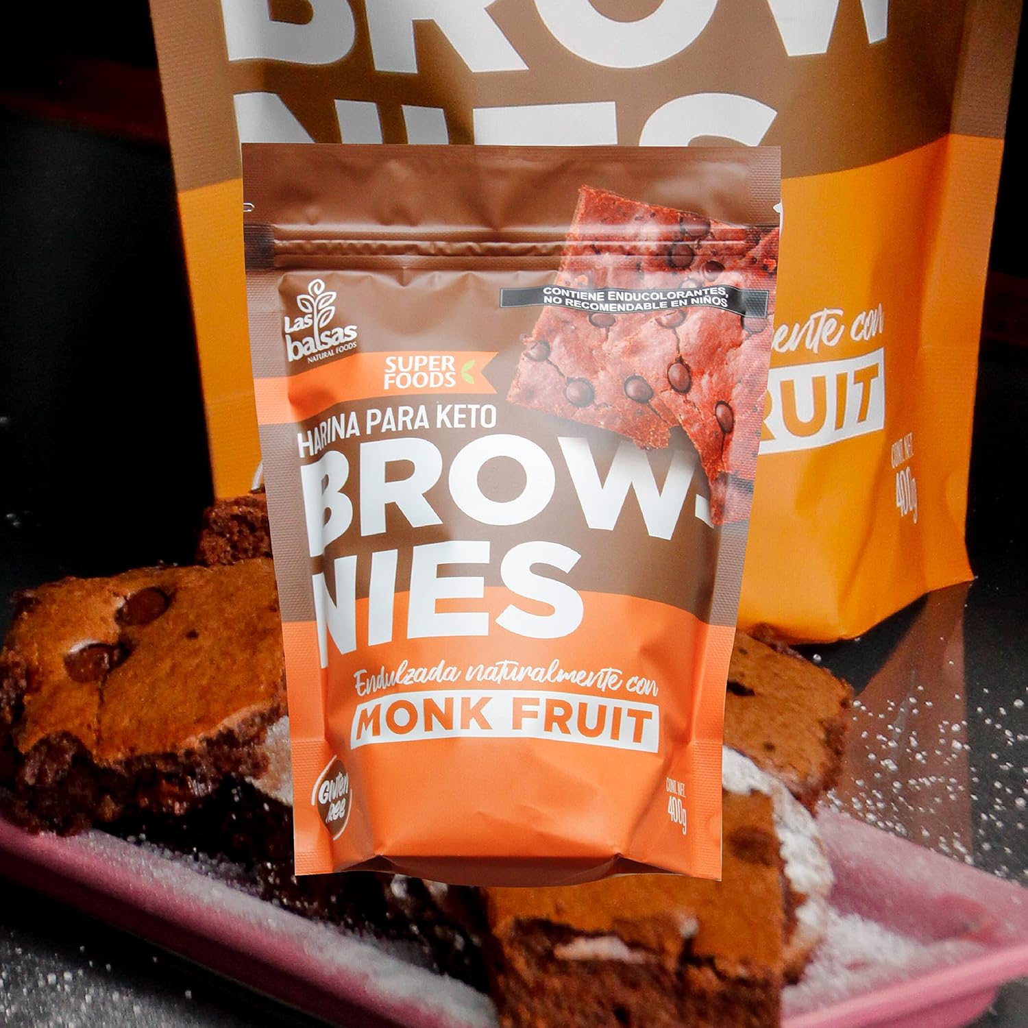 Harina Keto para Brownies con Monk Fruit – Las Balsas (400 g)