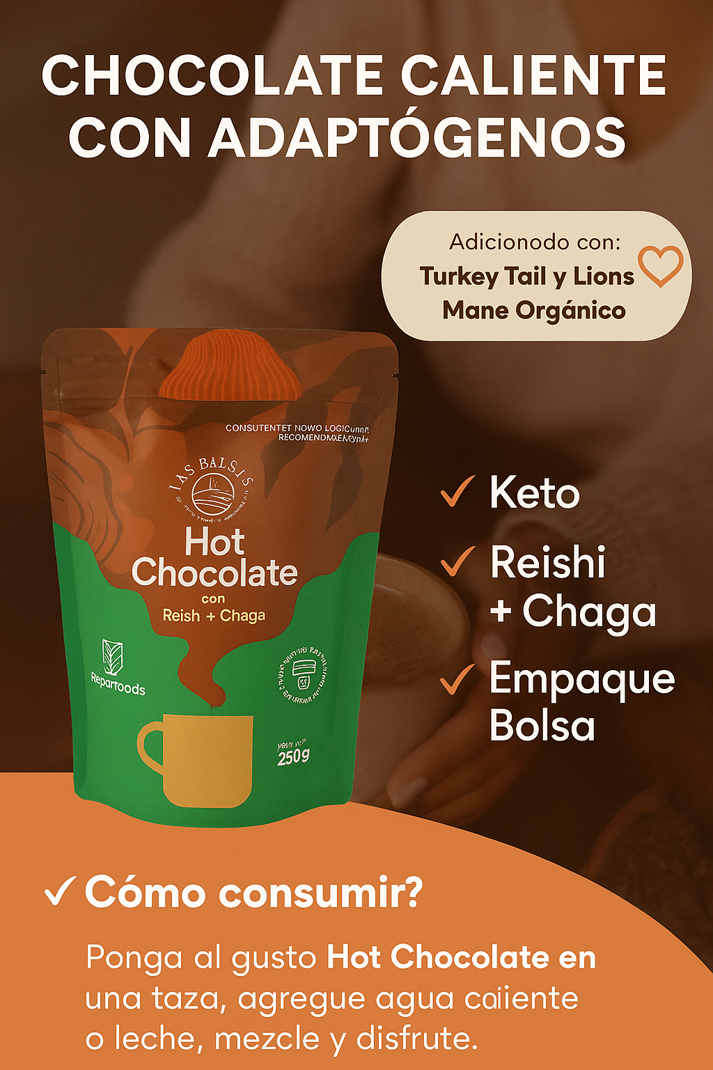 Hot Chocolate con Adaptógenos – Las Balsas (250 g)