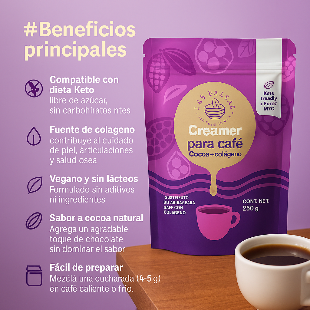 Cremador Keto para Café con Cocoa + Colágeno – Las Balsas (250 g)