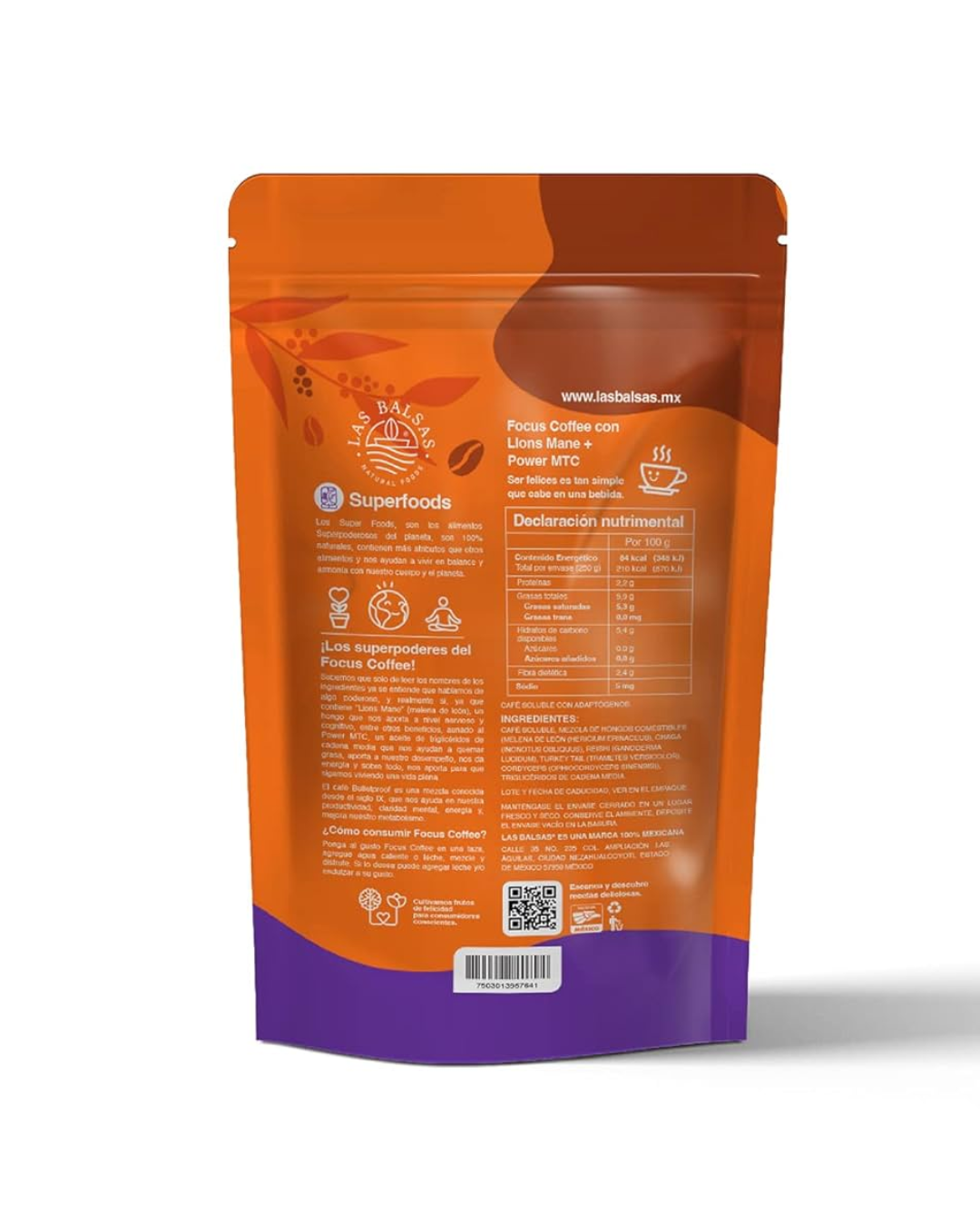 Focus Coffee Las Balsas – Café con Lions Mane y Power MCT, 250 g