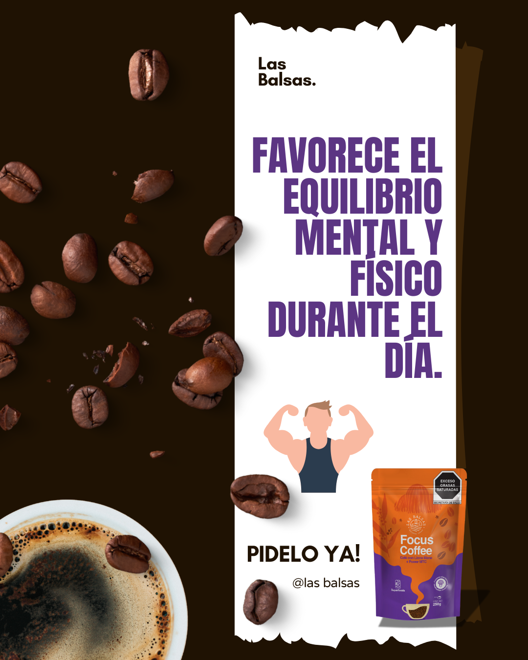 Focus Coffee Las Balsas – Café con Lions Mane y Power MCT, 250 g