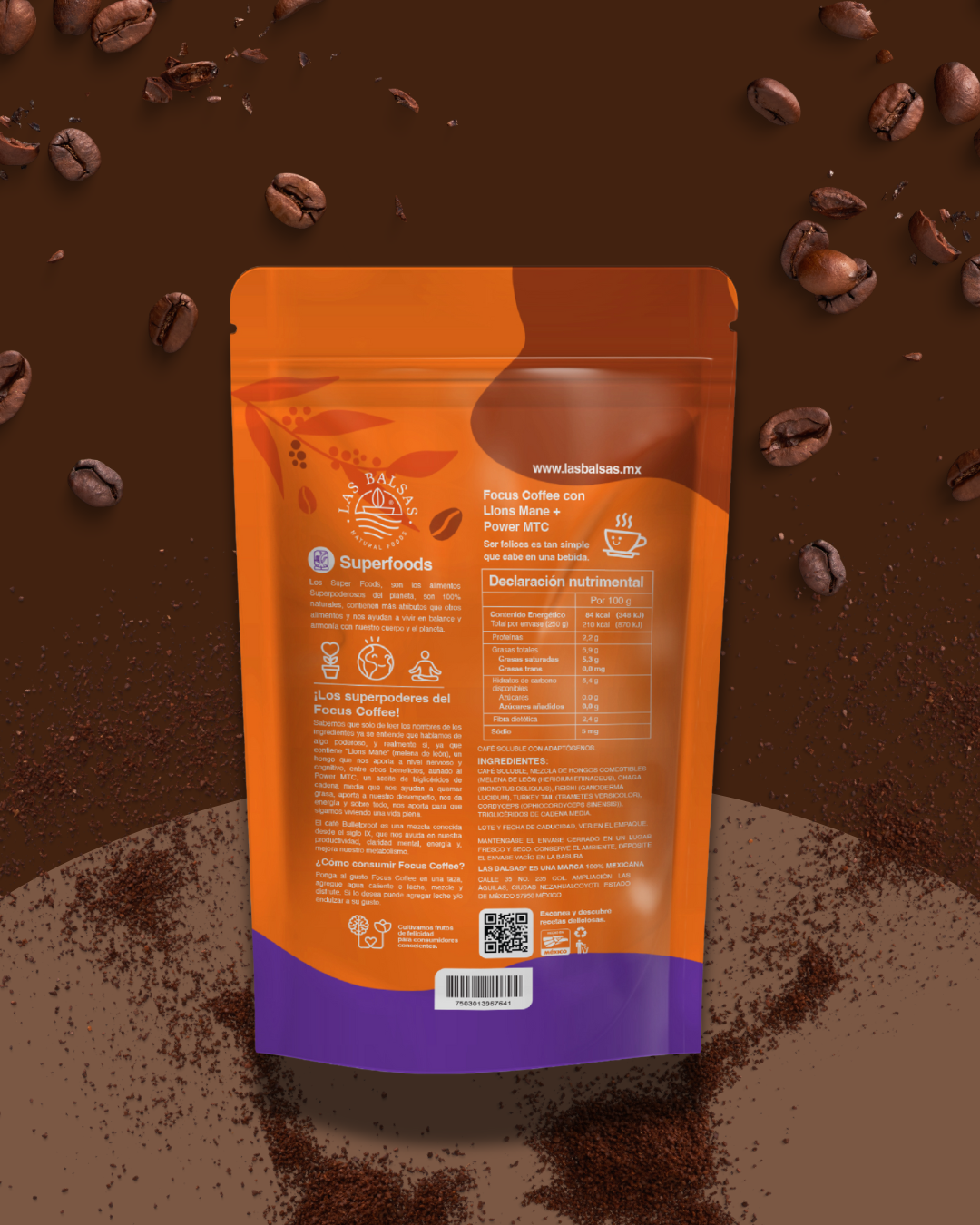 Focus Coffee Las Balsas – Café con Lions Mane y Power MCT, 250 g